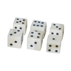 Medieval Bone Dice – Handcrafted Set of 6 (Ox Bone, 1.2 cm)