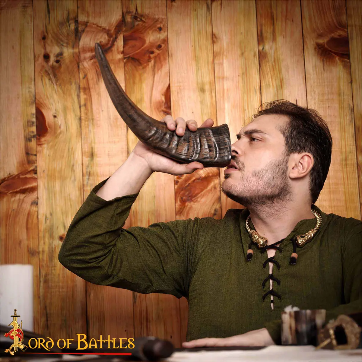 Medieval Viking Drinking Horn, Ox Horn Tankard for Mead, Ale (400 ml / 13.5 oz) Medieval Viking Drinking Horn, Ox Horn Tankard for Mead, Ale (400 ml / 13.5 oz) - Image 2