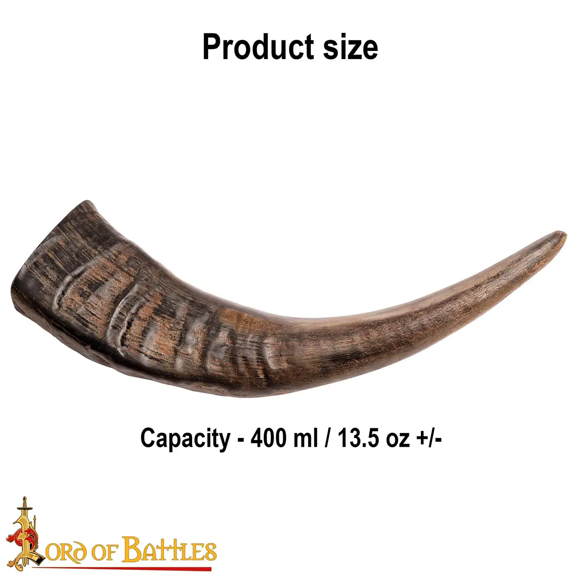 Medieval Viking Drinking Horn, Ox Horn Tankard for Mead, Ale (400 ml / 13.5 oz) Medieval Viking Drinking Horn, Ox Horn Tankard for Mead, Ale (400 ml / 13.5 oz) - Image 3