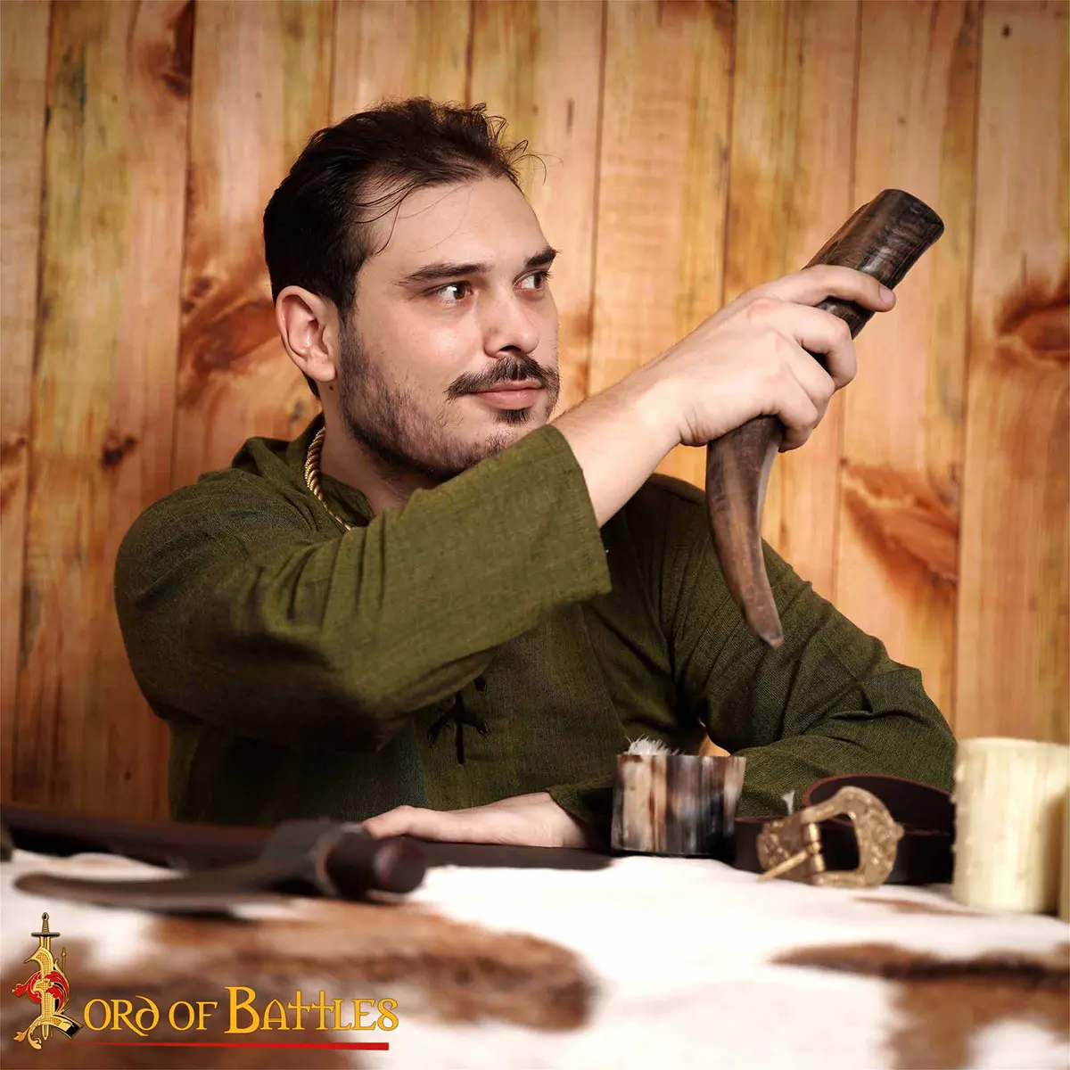 Medieval Viking Drinking Horn, Ox Horn Tankard for Mead, Ale (400 ml / 13.5 oz) Medieval Viking Drinking Horn, Ox Horn Tankard for Mead, Ale (400 ml / 13.5 oz) - Image 5