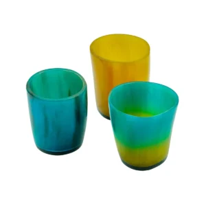 Medieval Horn Flamboyant Colorful Shot Glasses Handmade Authentic Ox Horn