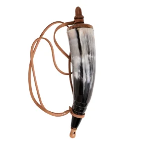 Viking Warrior Gun Powder Horn Functional Genuine Horn Accessory