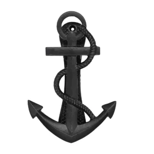 Nautical Ship's Anchor Antiqued Door Knocker- GENUINE HANDFORGED IRON - 6 Inches Tall