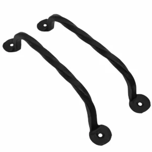 Rustic Hand Forged Door Pull Handle Set of 2: Ideal for Victorian, Colonial, Retro, Steampunk, Gothic, Baroque, and Medieval Settings, 16.5 cm