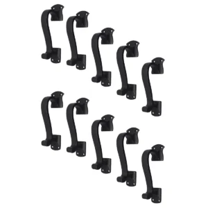 Rustic Twisted Door Handles Set of 2 Cast Iron Door Pulls: Ideal for Gate, Shed Door, Window, Fence, Garage, (16.5x3.8) cm