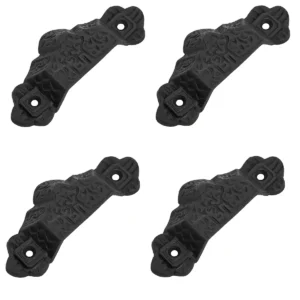 Rustic Cast Iron Set of 4 Drawer Pulls Cabinet Cup Pulls: Ideal for Victorian, Colonial, Retro, Steampunk, Gothic, Baroque, and Medieval Settings, (10.1x4.1) cm
