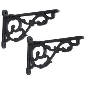4" X 6" Shelf Brackets - Solid Forged Iron Victorian, Colonial, Retro, Steampunck, Gothic, Baroque Medieval