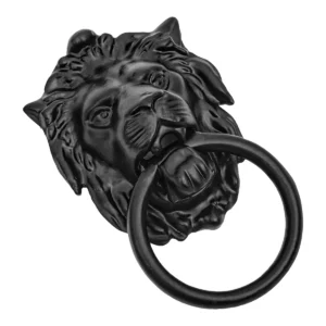 Decorative Iron Lion Head Door Knocker – Medieval Style Front Door Accent