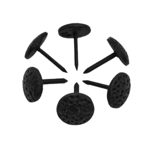 Nails Iron Long Round Clavos Decorative Nails, Hand Forged, Natural Oil Blackened Finish, Set of 6 Pcs