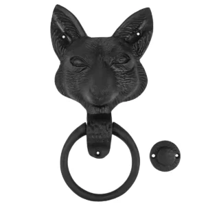 Fox Faced Door Knocker : Solid FORGED Iron Victorian, Colonial, Retro, steampunck, Gothic, Baroque Medieval