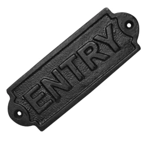 Solid Forged Iron Vintage Entry Sign for Doors Handmade Hardware Accessory