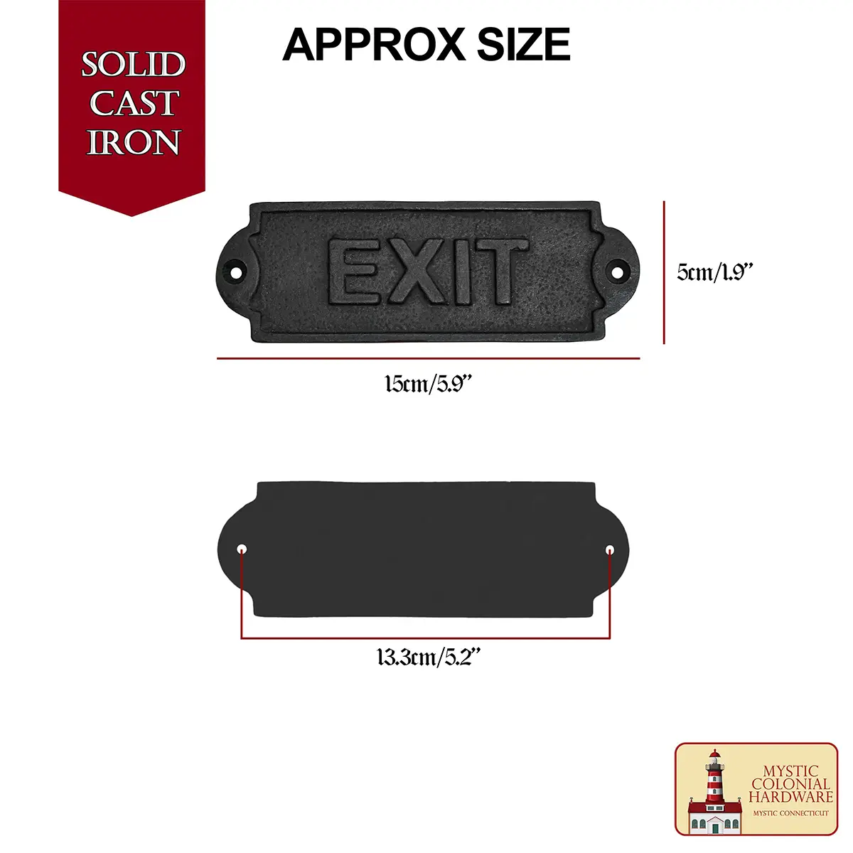 Solid Forged Iron Vintage EXIT Sign – Handmade Cast Iron Door Plaque – Rustic Industrial Hardware Accessory (15 x 5 cm) Solid Forged Iron Vintage EXIT Sign – Handmade Cast Iron Door Plaque – Rustic Industrial Hardware Accessory (15 x 5 cm) - Image 3