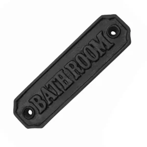 Solid Forged Iron Vintage Bathroom Sign for Doors Handmade Hardware Accessory