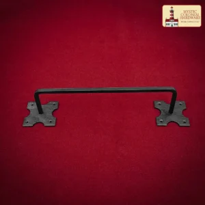 Mystic Colonial Hardware Iron Towel Bar – Hand-Forged Colonial Style Rack with Decorative Mounting Plates