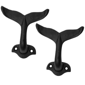 Rustic Cast Iron Wall Hooks, Heavy Duty Retro Utility Hooks for Hanging Coat, Bag, Towel, Robe, Hat and More, Finish : Oil Blackened