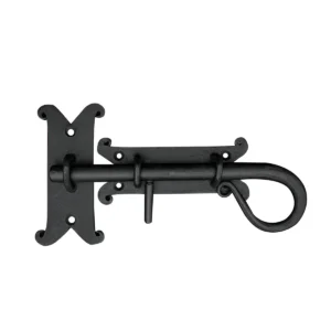 Rustic Door Bolt with Sliding Pin – Vintage Wrought Iron Latch