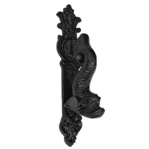 Black Powder Coated Embellished Front Door Artisan Made Antique Knocker