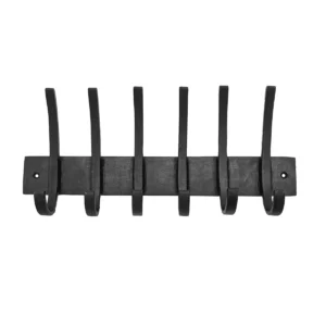 Rustic Cast Iron Wall Hooks, Heavy Duty Retro Utility Hooks for Hanging Coat, Bag, Towel, Robe, Hat and More : Black