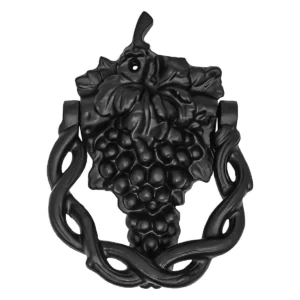 Black Cast Iron Grape Vine Door Knocker - Antique Vintage Period Door Knocker