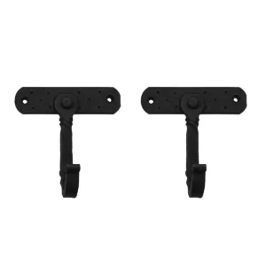 Mystic Colonial Hardware Rustic Cast Iron Wall Hooks – Heavy Duty Oil Blackened Utility Rack for Coats, Bags, Towels, Robes, and Hats