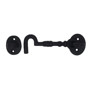Heavy Duty Cast Iron Hook and Eye Latch – Black Rustic Door Hardware