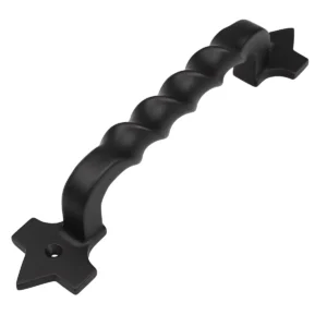 Black Cast Iron Pull Handles 10 inch - Cabinet Door Handles, Gate Handle Pull, Barn Door Hardware, Grab Handles