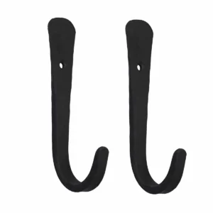 Rustic Forged Iron Wall Hooks, Heavy Duty Retro Utility Hooks for Hanging Coat, Bag, Towel, Robe, Hat and More, Finish: Oil Blackened