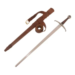 Traditionally Hand-forged Knight’s Gothic Medieval Sword with Leather Scabbard