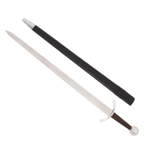 Traditionally Hand Forged Archer’s Medieval War Sword – Polished Collector's Steel Blade with Scabbard for Display