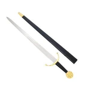 Traditionally Handforged Edward III Medieval Collector's Sword with Leather Scabbard