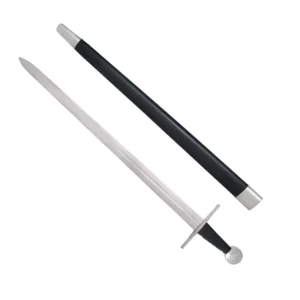 Traditionally Handforged Carbon Steel Viking Sword with Scabbard – Fully Tempered Steel Blade