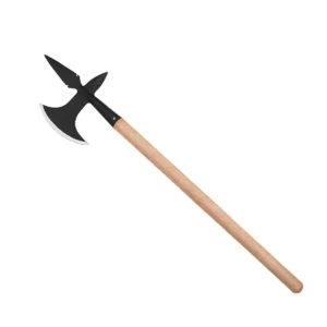 Medieval Hand-Forged Battle Axe with Ash Wood Handle Carbon Steel War Axe