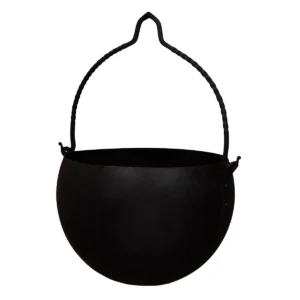 Medieval Hand-Forged Iron Cauldron – 8 Litre Campfire Cooking Pot for Rustic Outdoor Stews