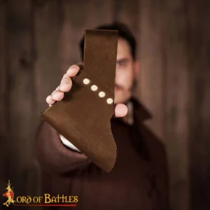 Medieval Black Leather Angled Frog for Swords and Axes