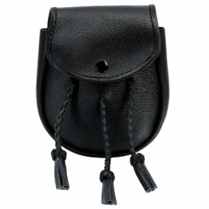 Medieval Sporran with Braided Tassels Handcrafted Genuine Leather