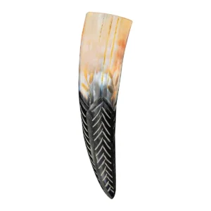 Engraved Norse Drinking Horn