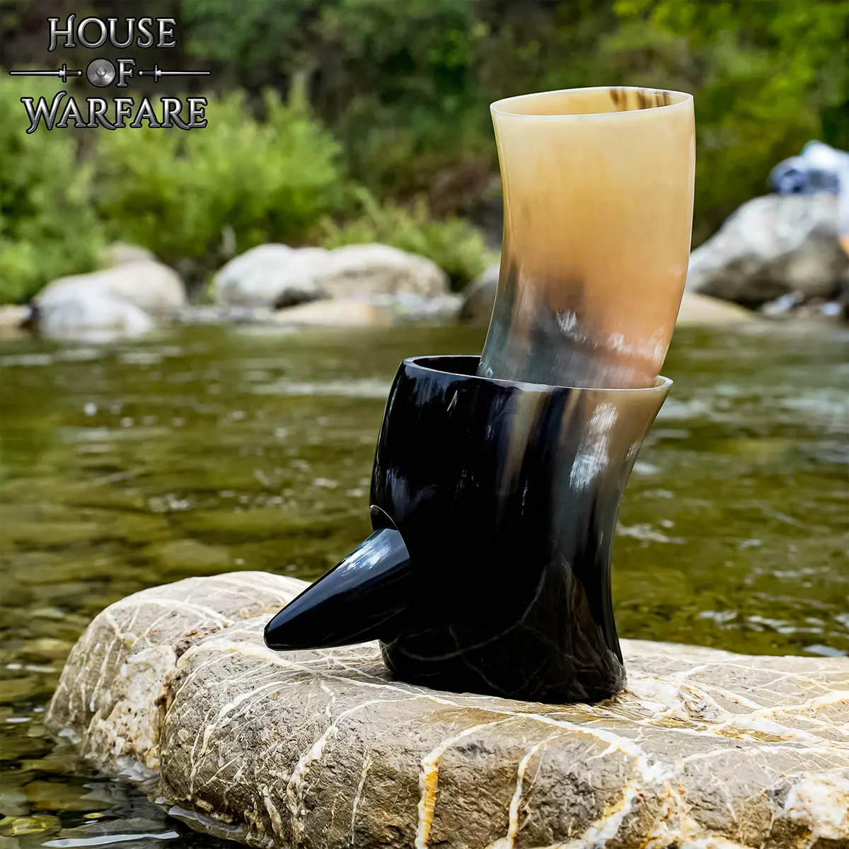 Norse Ox Horn Drinking Horn with Stand – Polished Natural Horn, Mead Ale Vessel Norse Ox Horn Drinking Horn with Stand – Polished Natural Horn, Mead Ale Vessel - Image 4