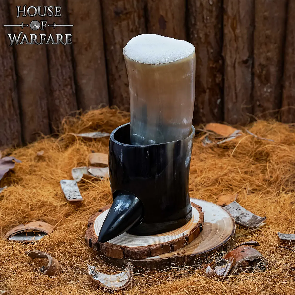 Norse Ox Horn Drinking Horn with Stand – Polished Natural Horn, Mead Ale Vessel Norse Ox Horn Drinking Horn with Stand – Polished Natural Horn, Mead Ale Vessel - Image 8