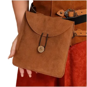 Handcrafted Genuine Medieval Suede Pouch Large