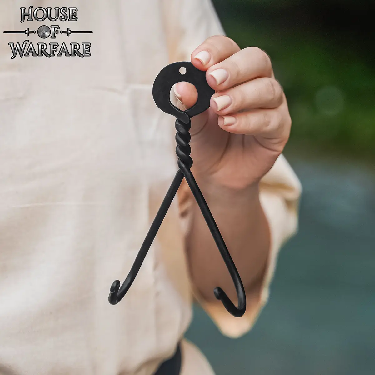 Hand-Forged Black Iron Sword Wall Mount – Double Hook Display Hanger Hand-Forged Black Iron Sword Wall Mount – Double Hook Display Hanger - Image 4