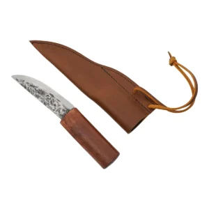 Viking Utility Knife with Leather Sheath – Hand-Forged Steel Blade