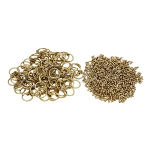 Loose Brass Round Riveted Chainmail Rings 8 mm, 18 Gauge Set of 100 Rings & Rivets
