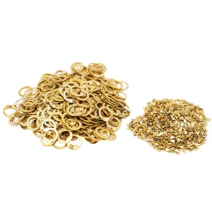 Brass Flat Ring Wedge Riveted Chainmail Rings  8mm 18 Gauge - 100 Pcs