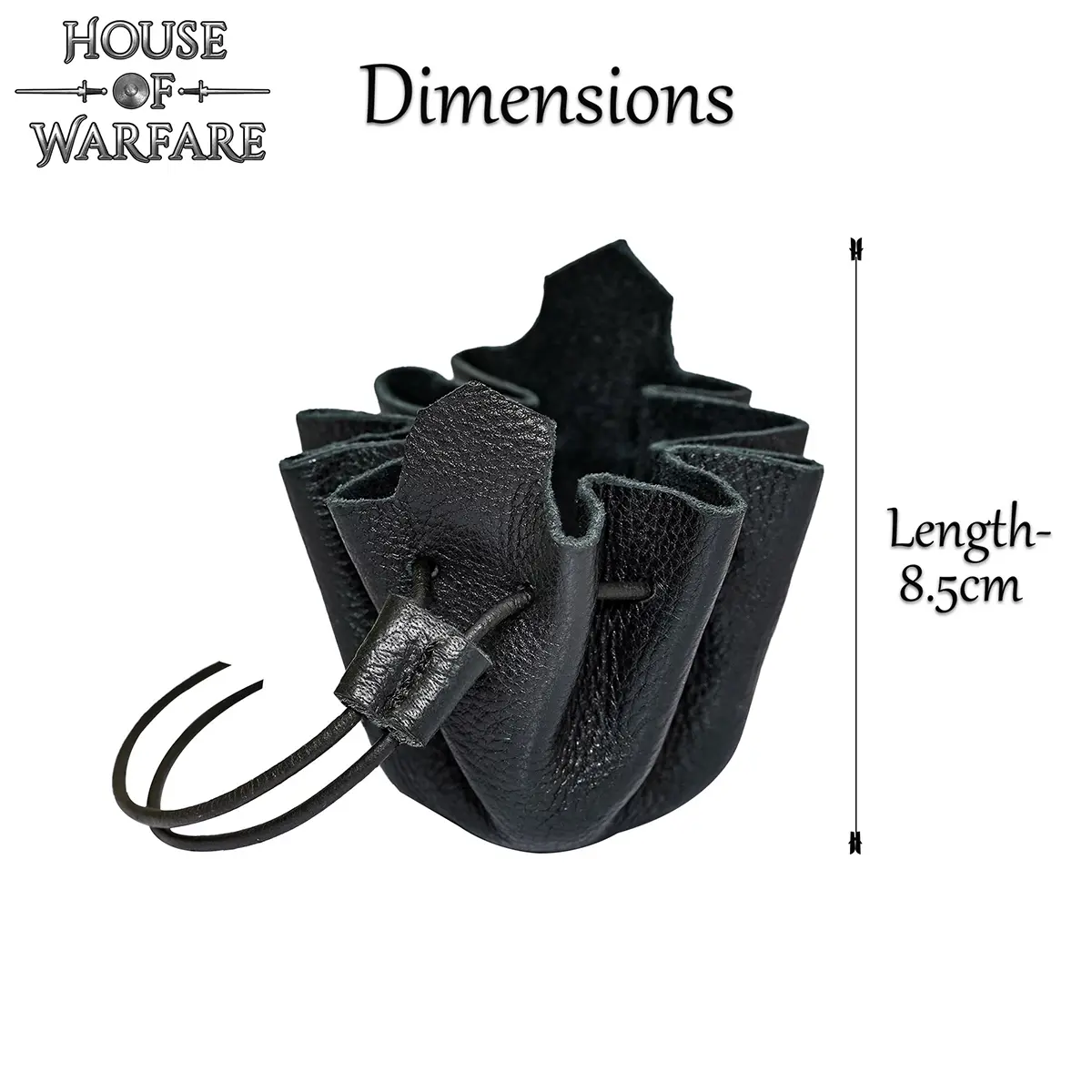 Small Leather Coin Purse – Handcrafted Black Drawstring Pouch for Coins, Dice, Jewelry Small Leather Coin Purse – Handcrafted Black Drawstring Pouch for Coins, Dice, Jewelry - Image 3