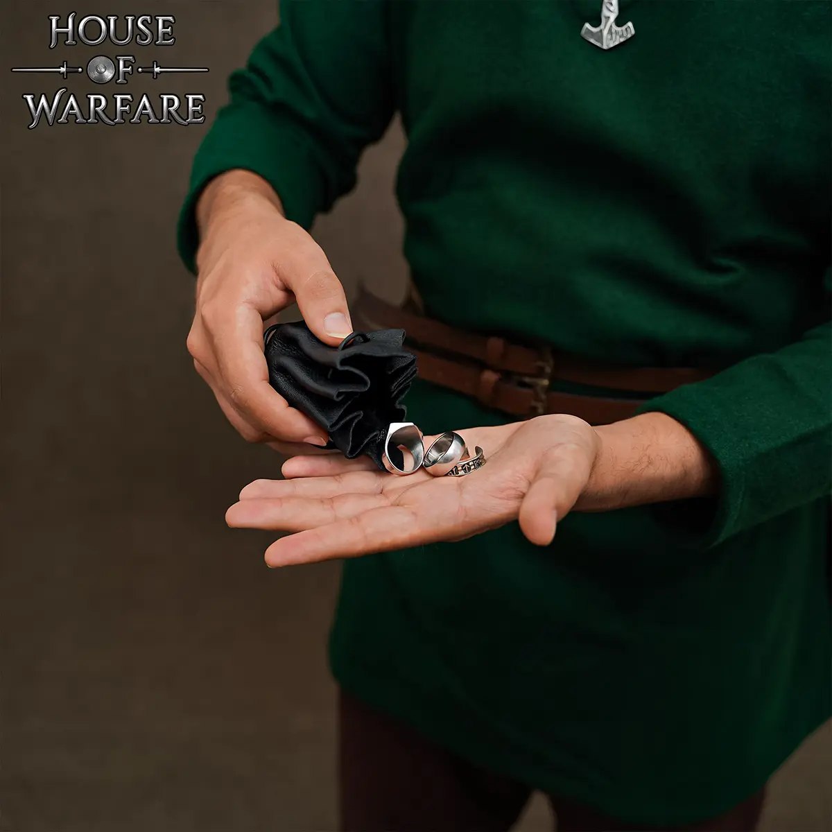 Small Leather Coin Purse – Handcrafted Black Drawstring Pouch for Coins, Dice, Jewelry Small Leather Coin Purse – Handcrafted Black Drawstring Pouch for Coins, Dice, Jewelry - Image 4