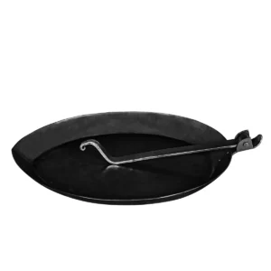 Foldable Hand-Forged Iron Pan Oval Campfire Skillet