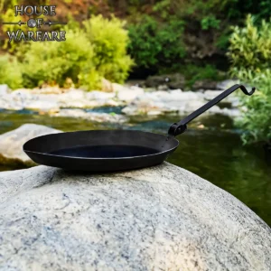 Foldable Hand-Forged Iron Pan Oval Campfire Skillet