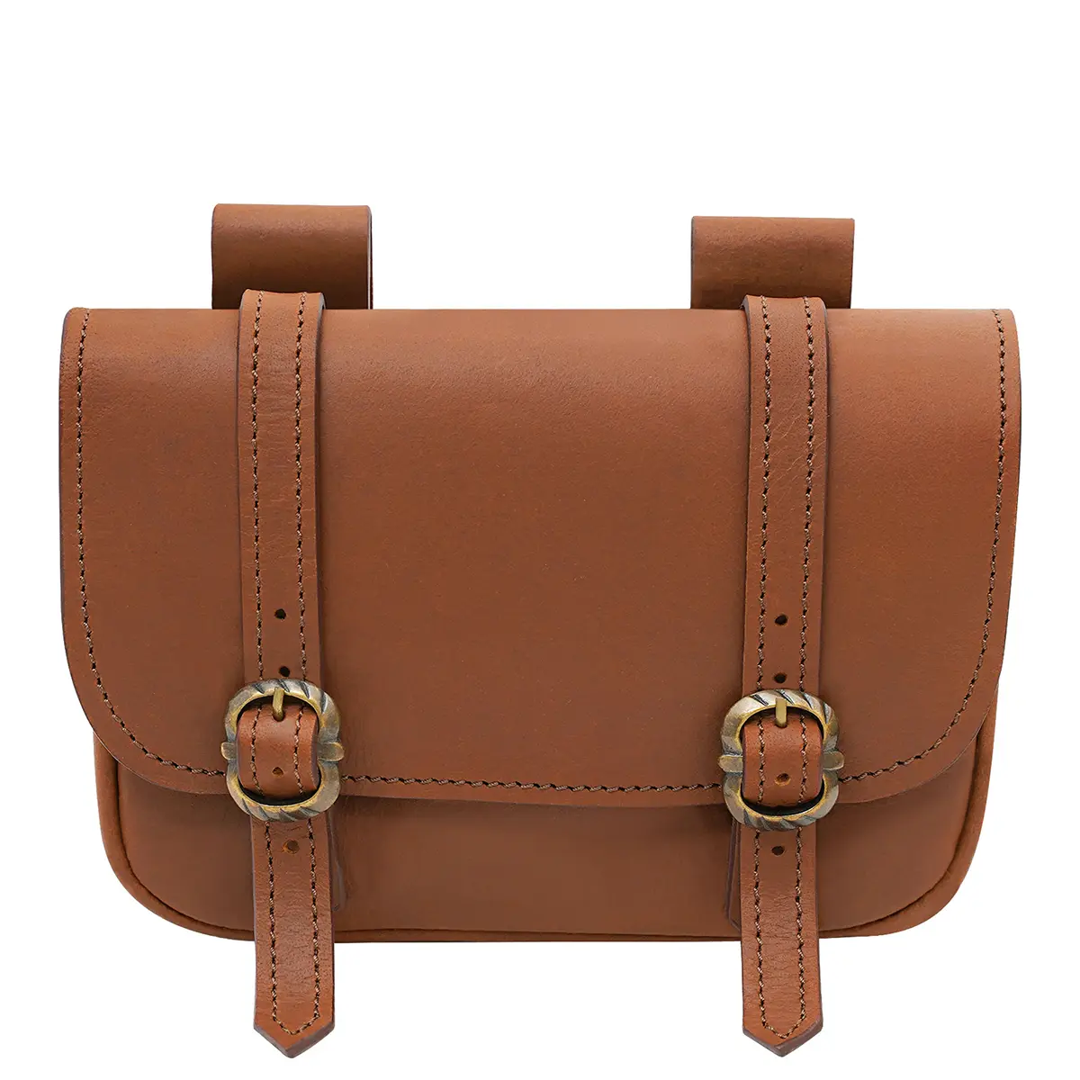 701184 (1) Large Merchant Brown Leather Belt Bag for Medieval Gear