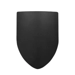 Plain Steel Battle Shield with Chain – Black Heater Shield for DIY, LARP, Stage & Customization