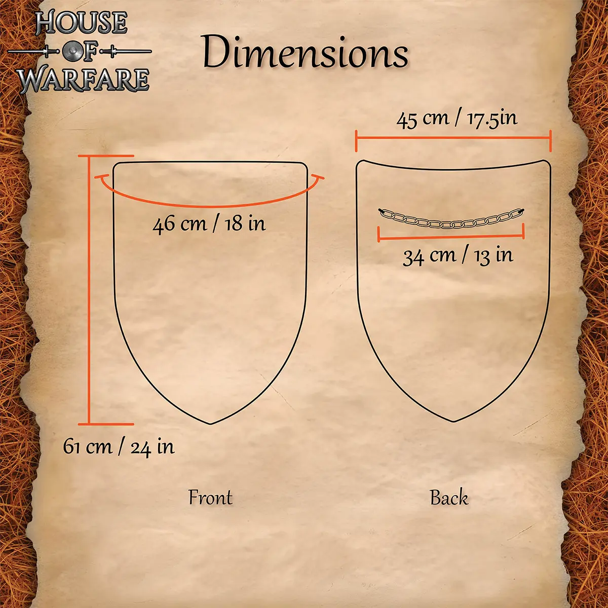 Plain Steel Battle Shield with Chain – Black Heater Shield for DIY, LARP, Stage & Customization Plain Steel Battle Shield with Chain – Black Heater Shield for DIY, LARP, Stage & Customization - Image 3